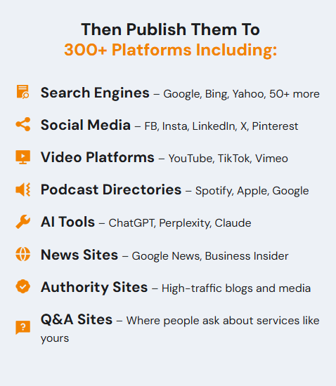 Publish to Over 300 Platforms